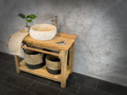 Mueble de baño de 100cm de madera de teca antigua