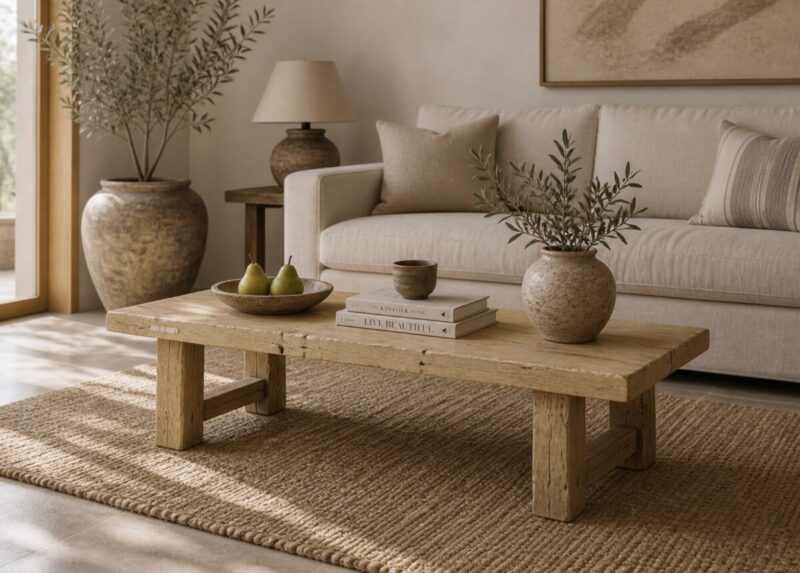 Mesa centro de madera de Teca antigua de 120x60