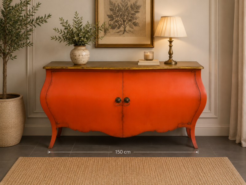 Aparador Rojo Vintage Bombay de 2 puertas y 150cm