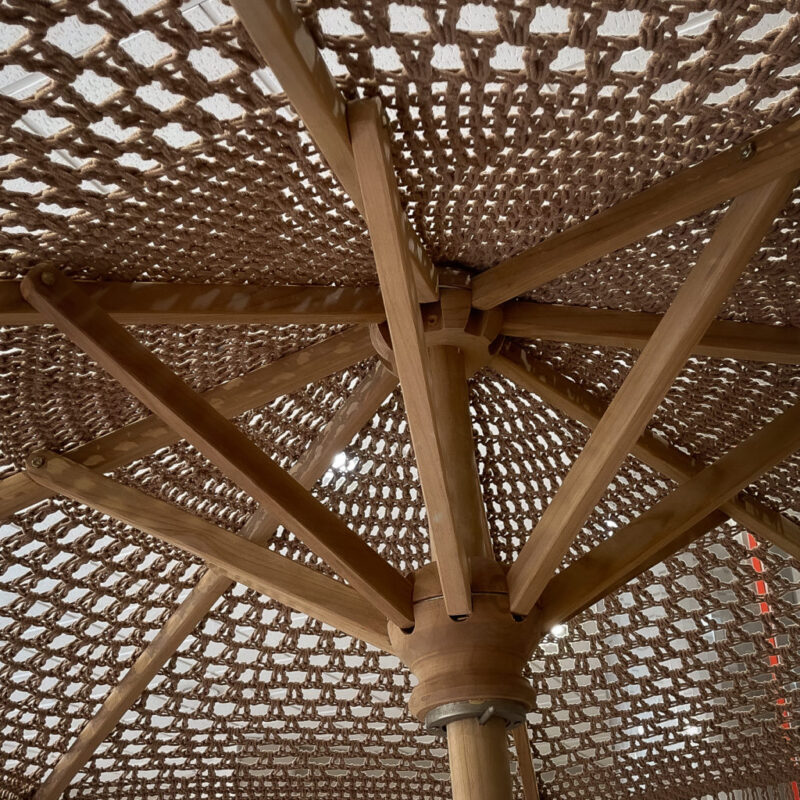 Sombrilla de TECA con MACRAMÉ de 200cm ø