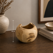 Bols decorativos tallados en madera maciza de Teca de 30cm