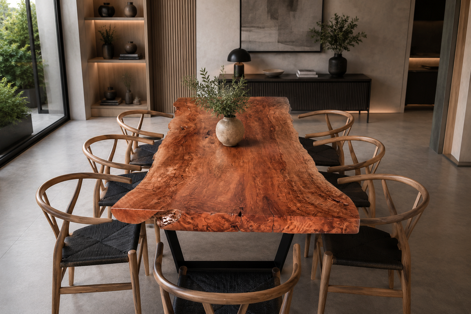 Mesa lichi 213 **Imagen real** Mesa de madera maciza Lichy de 8cm de grosor (213x100x92cm)