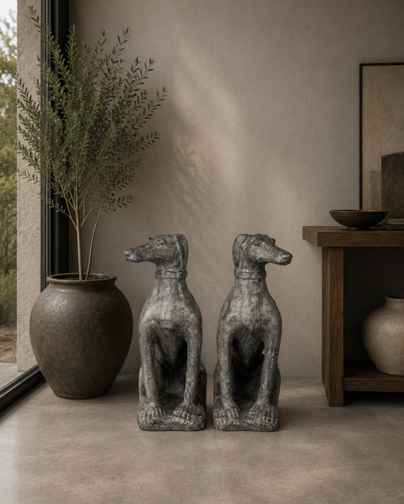 Perros Galgo decorativos medianos (pareja) de 60x35 cm