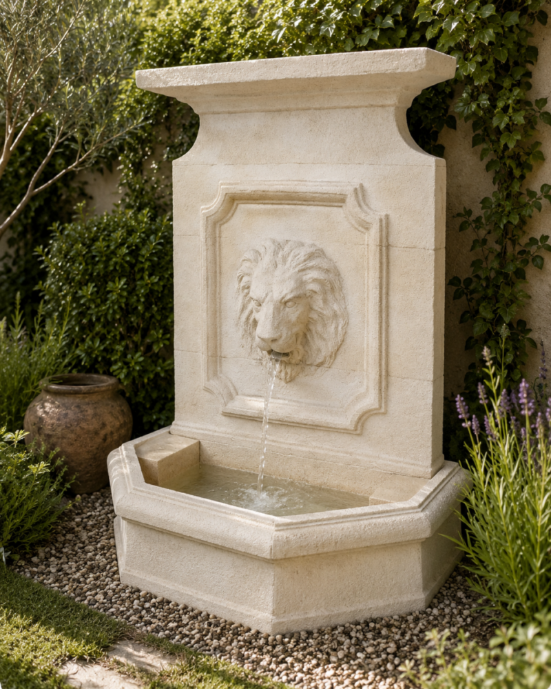 Fuente de jardín con cabeza de León de 140x75x193cm