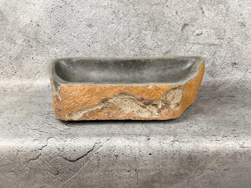 Lavabo natural pequeño de piedra de rio (imagen real). De 65x30cm