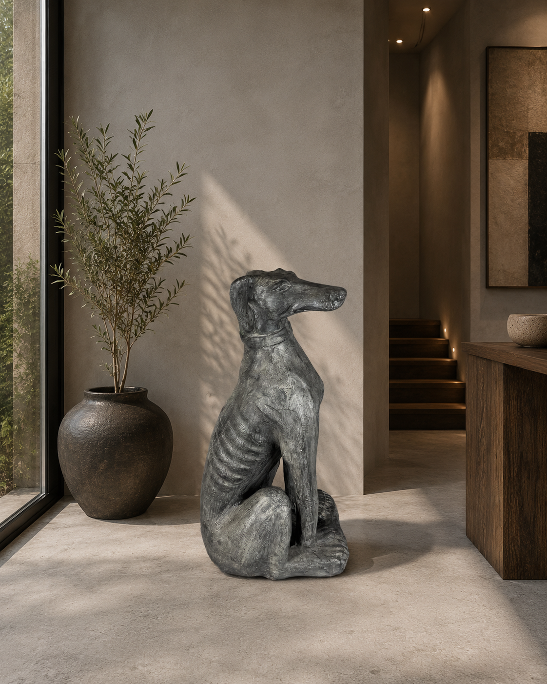 glago lateral Figura Galgo decorativo mediano de 60 cm (izquierda)