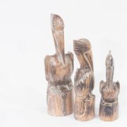 Figura de madera Pelícanos en madera y decapado